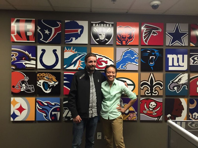 Carmen and I at the NFL Studio in Culver City, 2014