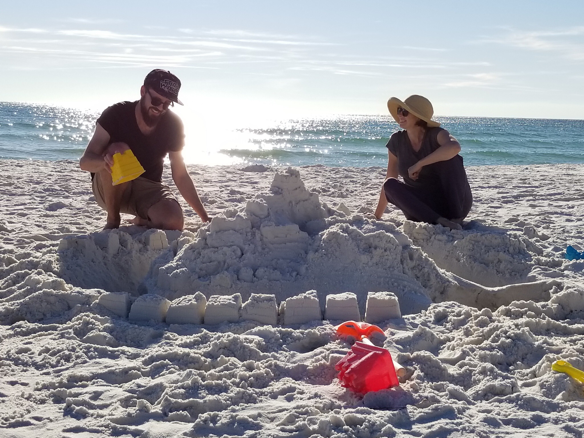 Me and Erin making a sand castle November of 2017